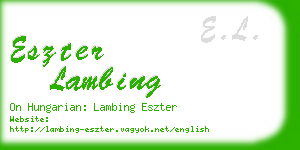 eszter lambing business card
